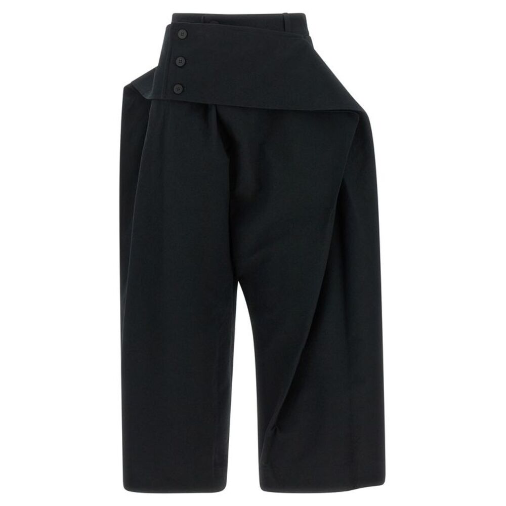 Issey Miyake Black Polyester Casual Women's Pants